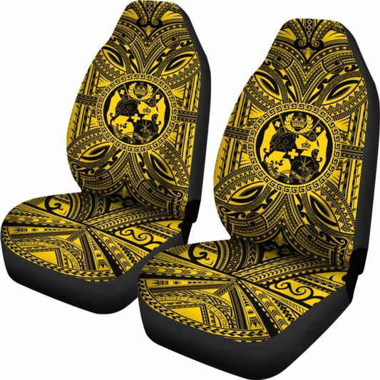 Tonga Car Seat Cover - Tonga Coat Of Arms Polynesian Gold Black 10 181703 - YourCarButBetter