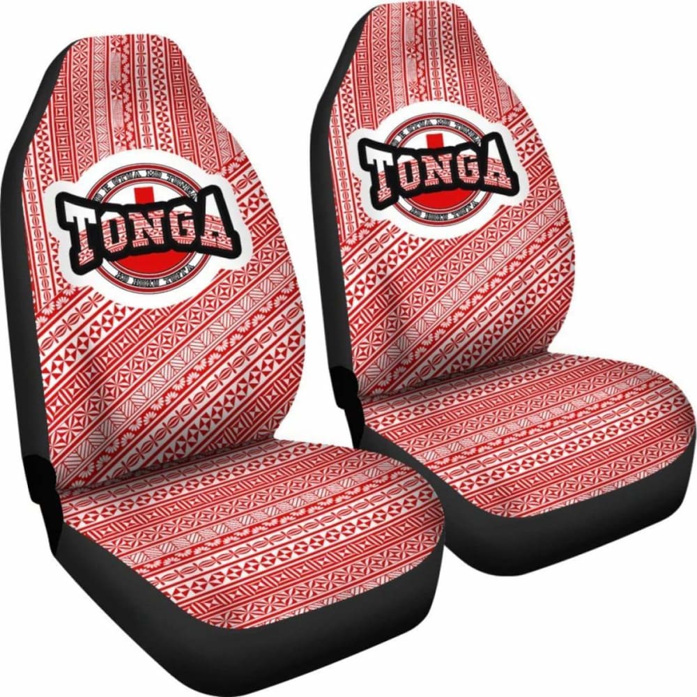 Tonga Car Seat Cover Tonga Flag And Tapa Pattern 2 181703 - YourCarButBetter