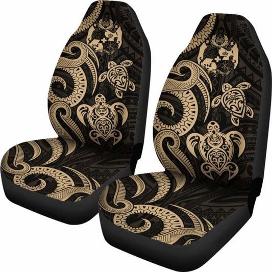 Tonga Polynesian Car Seat Covers - Gold Tentacle Turtle - 091114 - YourCarButBetter