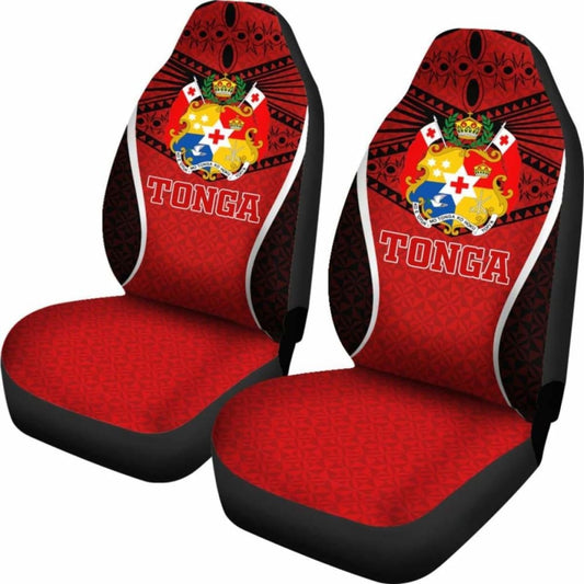 Tonga Polynesian Car Seat Covers - Red Pattern - 12 181703 - YourCarButBetter