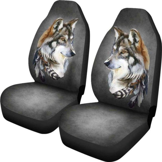 Tribal Wolf Car Seat Covers 094513