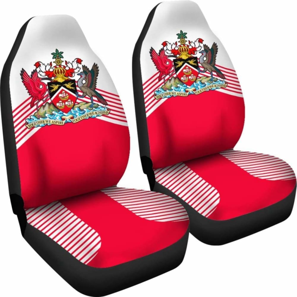 Trinidad And Tobago White Coat Of Arms Car Seat Covers 110424 - YourCarButBetter