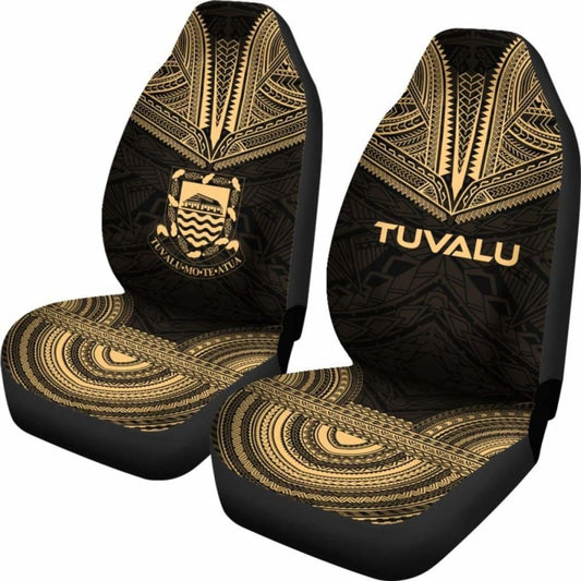 Tulu Car Seat Cover - Tulu Coat Of Arms Polynesian Chief Tattoo Gold Version - 10 174914 - YourCarButBetter