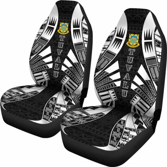 Tulu Car Seat Covers - Tulu Coat Of Arms Polynesian Tattoo Black - 9 174914 - YourCarButBetter