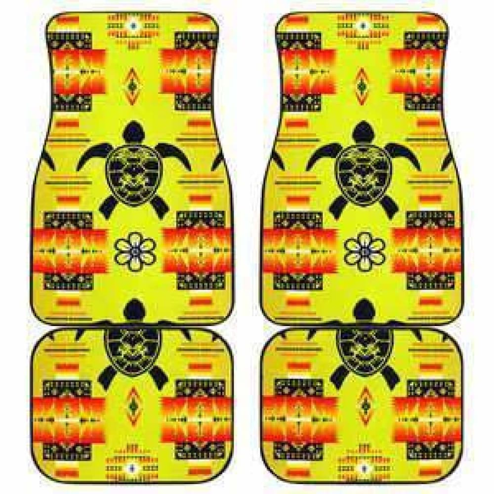 Turtle Yellow Orange Set Of 4 Car Floor Mats 091114 - YourCarButBetter
