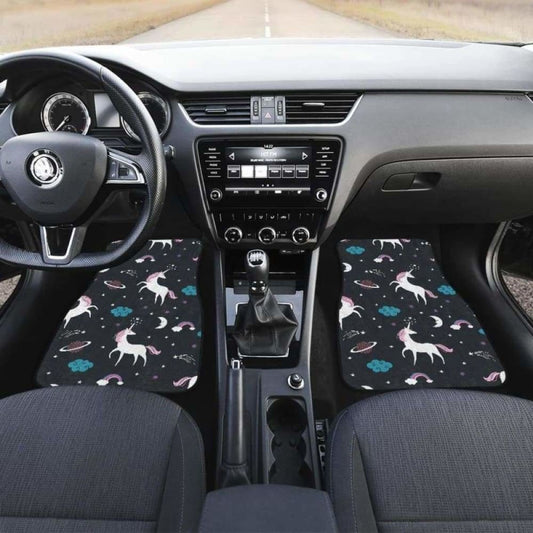 Unicorn Rainbows Moon Clound Star Pattern Front And Back Car Mats 170817