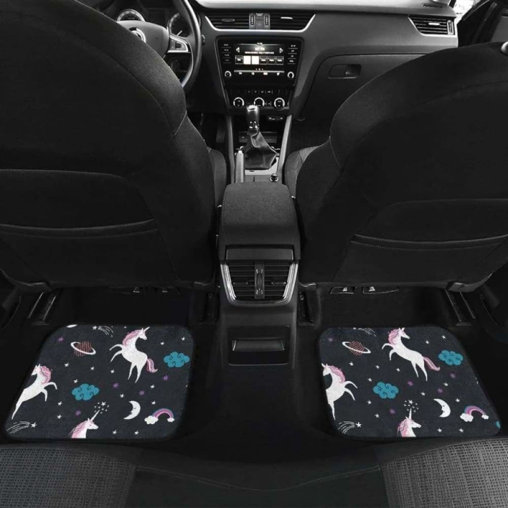 Unicorn Rainbows Moon Clound Star Pattern Front And Back Car Mats 170817