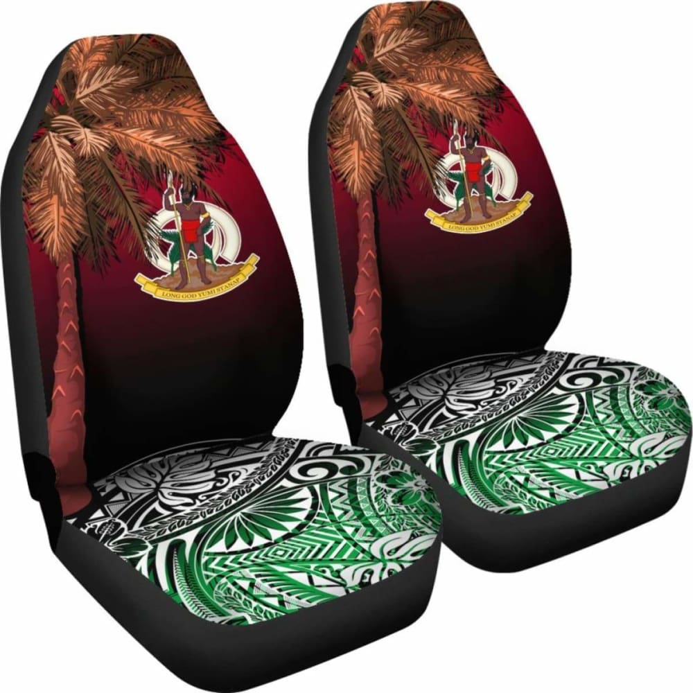 Vanuatu Car Seat Covers Polynesian Palm Tree Flag - 153908 - YourCarButBetter