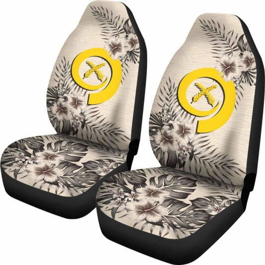 Vanuatu Car Seat Covers The Beige Hibiscus (Set Of Two) 7 232125 - YourCarButBetter