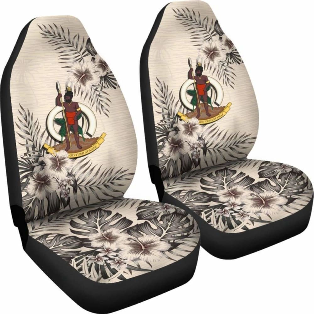 Vanuatu Car Seat Covers The Beige Hibiscus (Set Of Two) 7 232125 - YourCarButBetter
