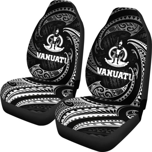 Vanuatu Polynesian Car Seat Covers - White Tribal Wave - 105905 - YourCarButBetter