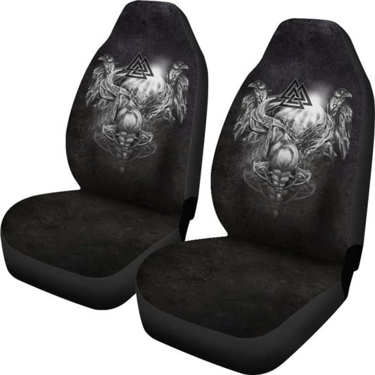 Viking Car Seat Cover - Odin And Raven - 144909