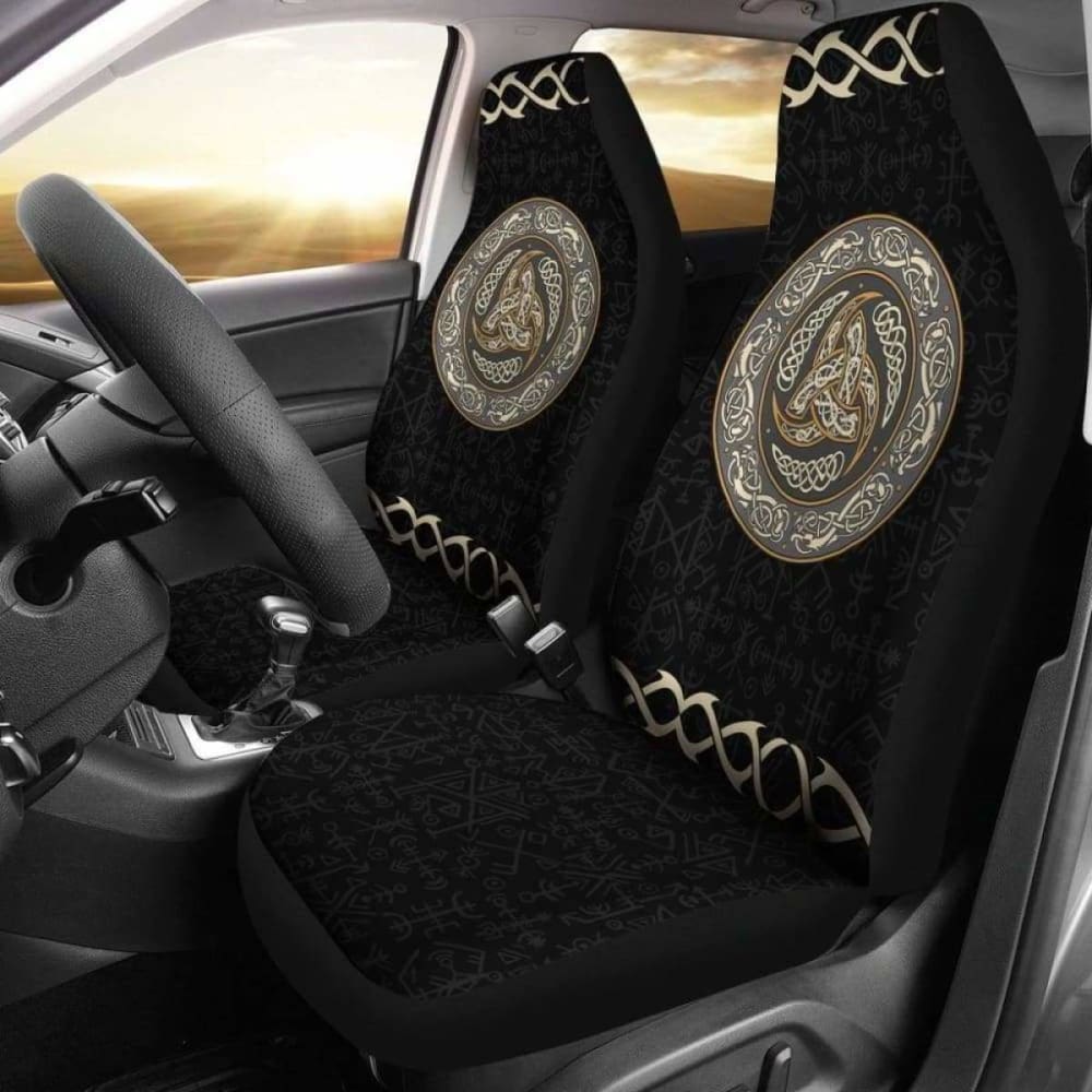 Viking Horn Of Odin Triskele Horn Car Seat Covers 144909
