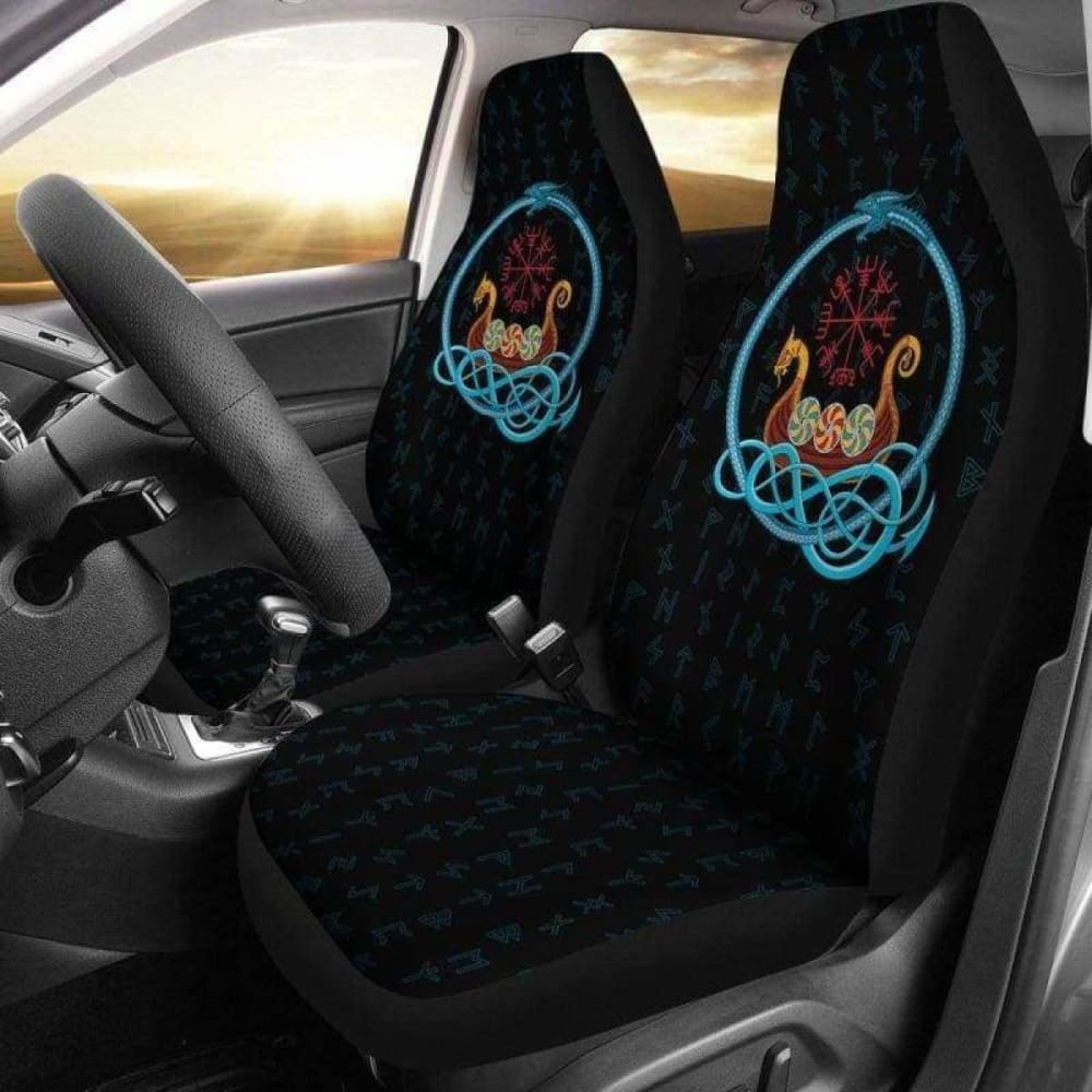 Viking Vegvisir Drakkar Longship Car Seat Covers 144909