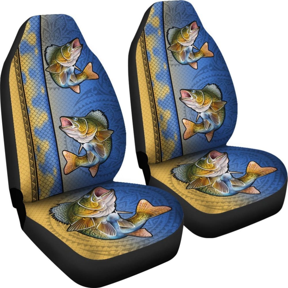 Walleye Fish Scale Pattern Fishing Car Seat Covers 182417 - YourCarButBetter