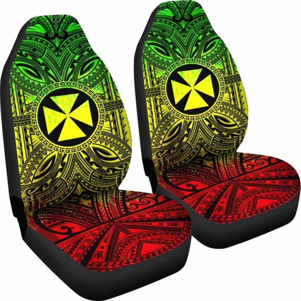 Wallis And Futuna Car Seat Cover - Wallis And Futuna Coat Of Arms Polynesian Reggae Style 10 153908 - YourCarButBetter