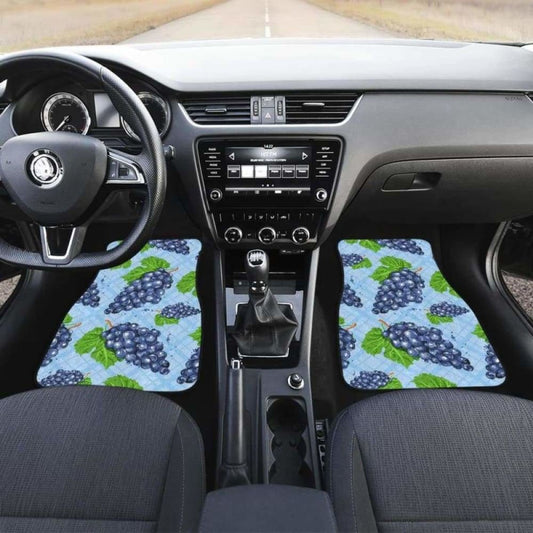 Watercolor Grape Pattern Front And Back Car Mats 174914 - YourCarButBetter