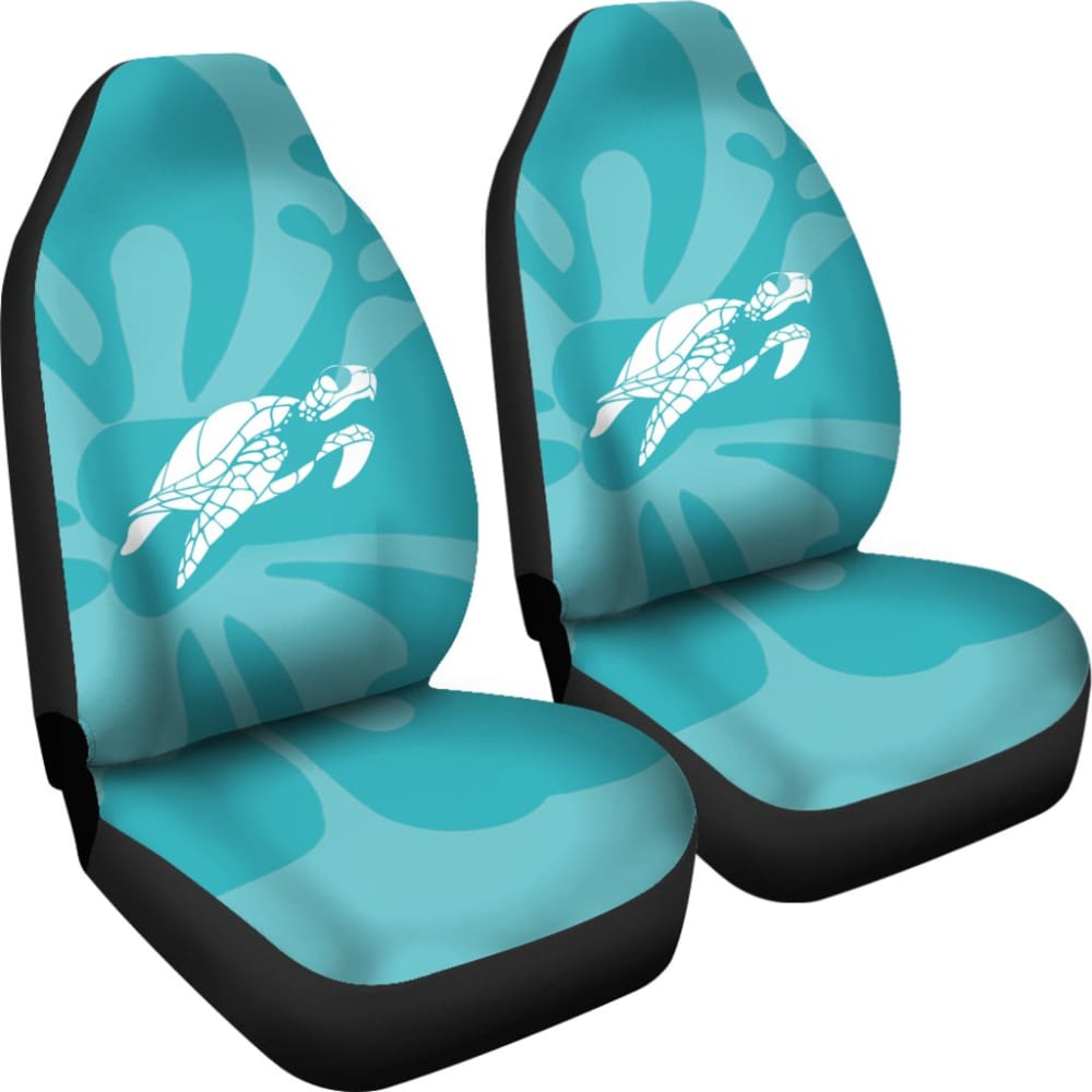 Watercolor Turtle And Hibiscus Car Seat Covers 211504 - YourCarButBetter