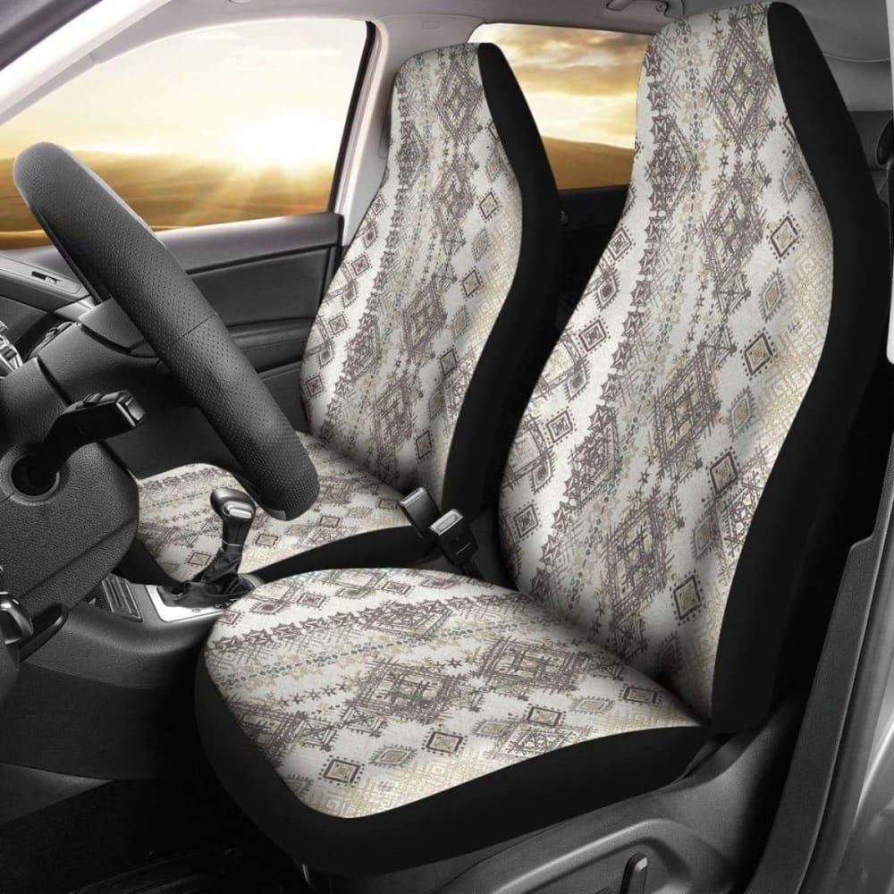 White Pattern Texture Boho Car Seat Covers Amazing 105905 - YourCarButBetter