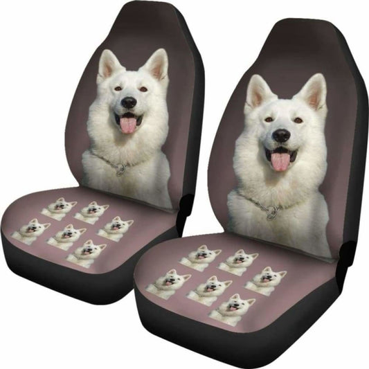 White Swiss Shepherd Car Seat Covers 091706