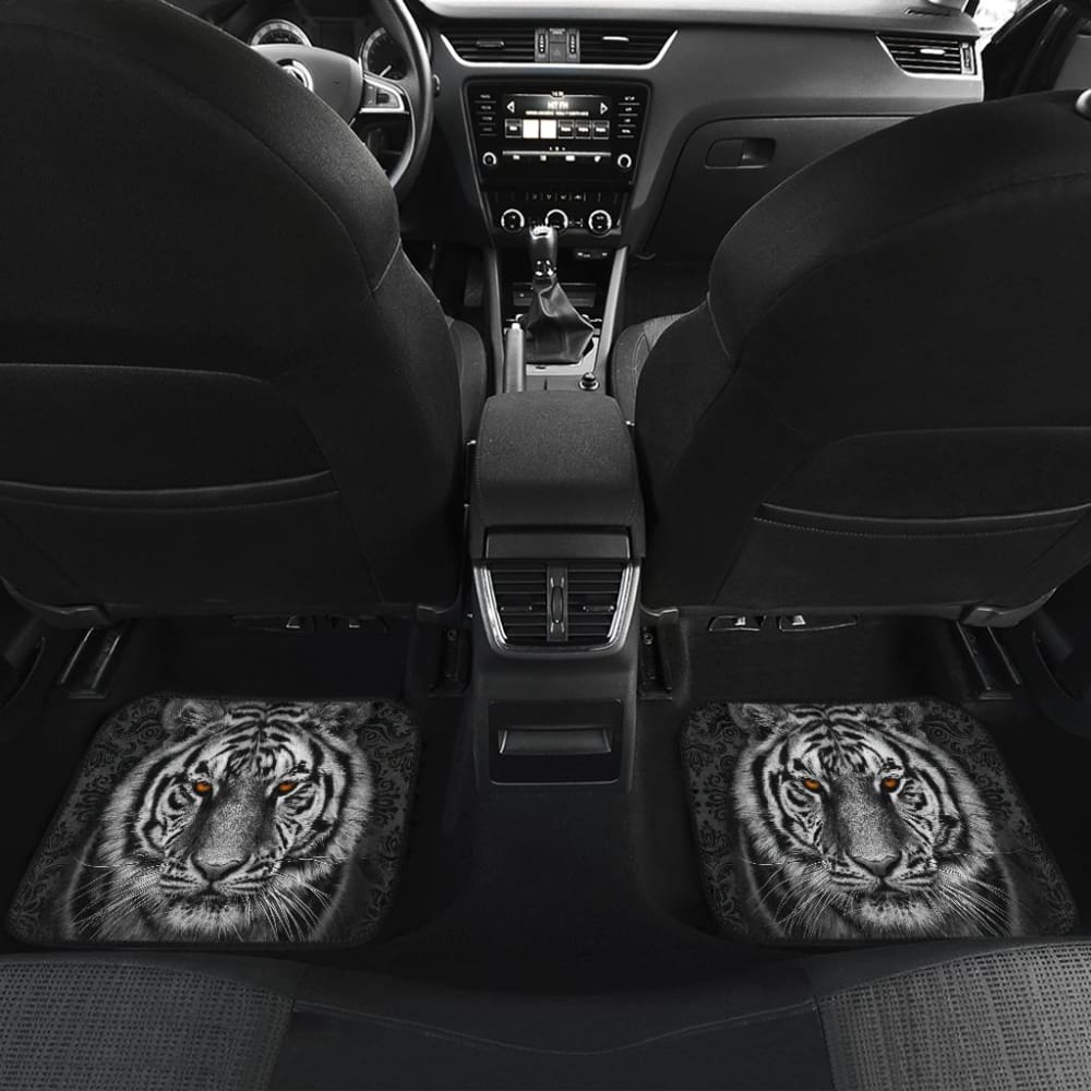 White Tiger Car Floor Mats 211003