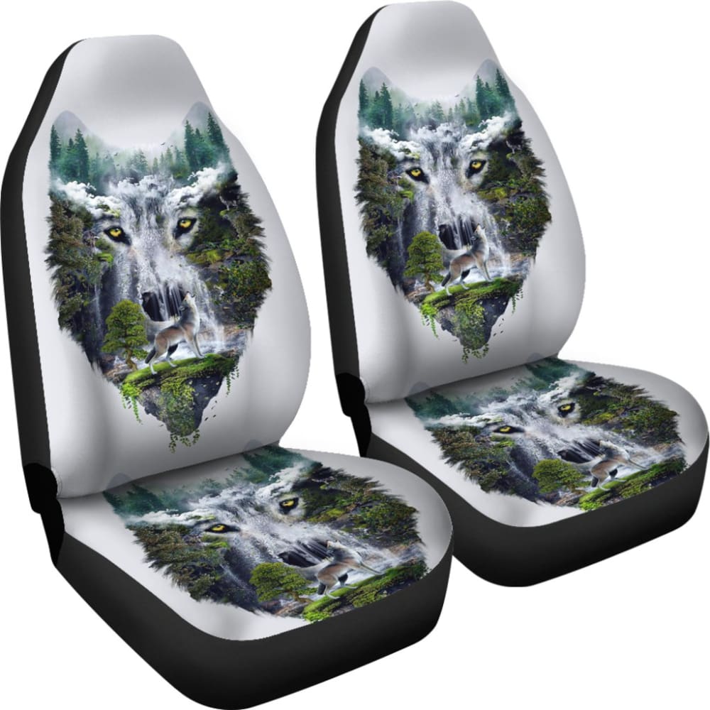 Wild Wolf Howling Car Seat Covers 211303