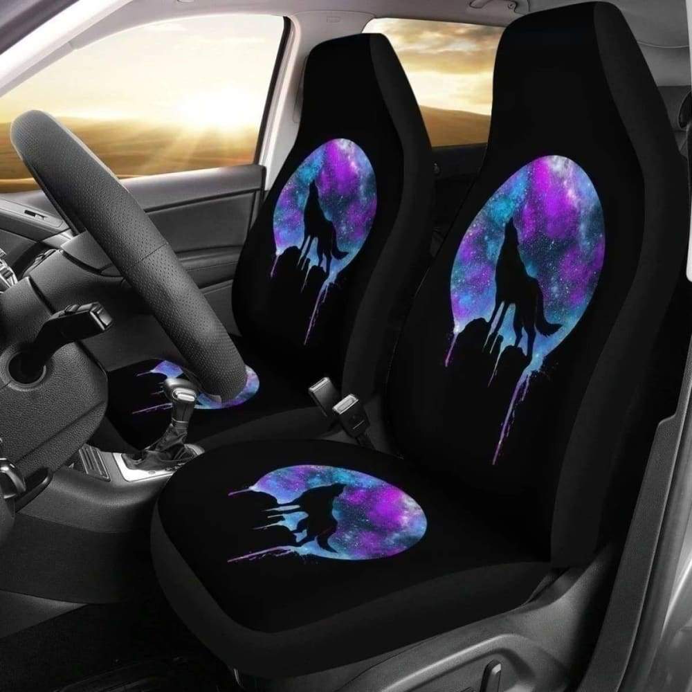 Wolf Howl Under Moon Car Seat Covers 113727