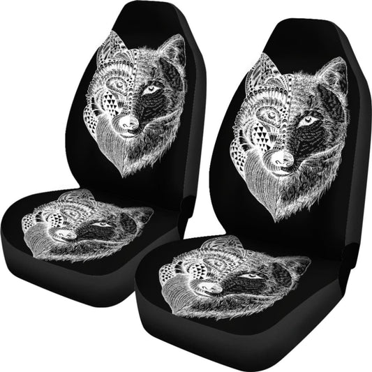 Wolf Mandala Car Seat Covers Pair 2 Front Seat Covers Car 212302