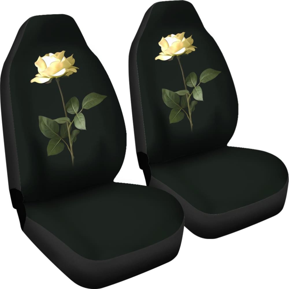 Wonderful White Rose Bush Floral Lovers Car Seat Covers 211101 - YourCarButBetter