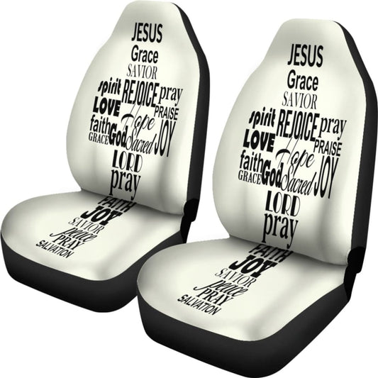 Word Cross Car Seat Cover 184610 - YourCarButBetter