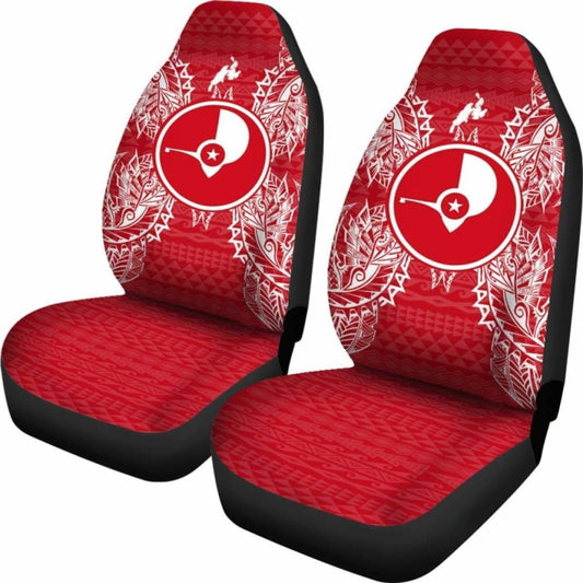 Yap Car Seat Cover - Yap Flag Map Red White - 105905 - YourCarButBetter