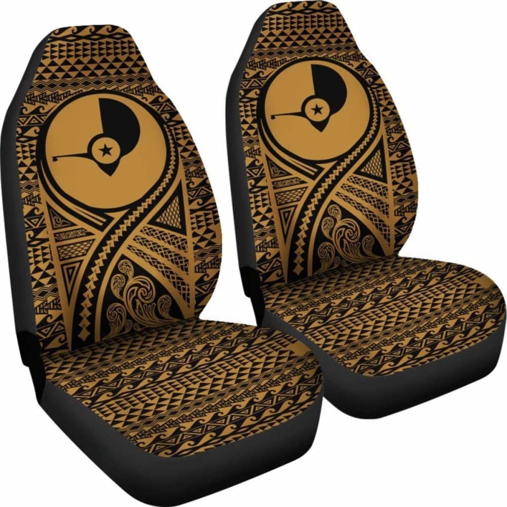 Yap Car Seat Cover - Yap Flag Polynesian Tattoo Gold - 9 174914 - YourCarButBetter
