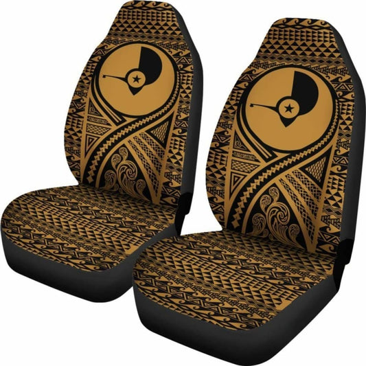 Yap Car Seat Cover - Yap Flag Polynesian Tattoo Gold - 9 174914 - YourCarButBetter