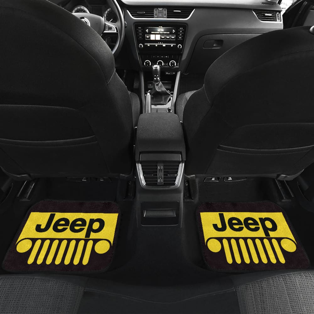 Yellow Black Jeep Offroad Car Floor Mats Custom 2 211901 - YourCarButBetter