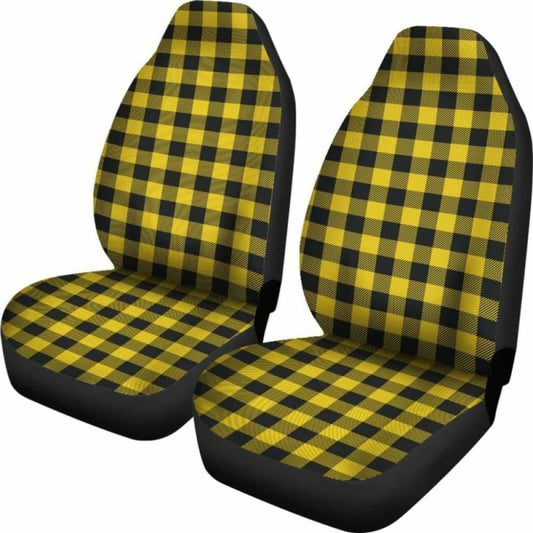 Yellow Buffalo Plaid Car Seat Covers 105905 - YourCarButBetter