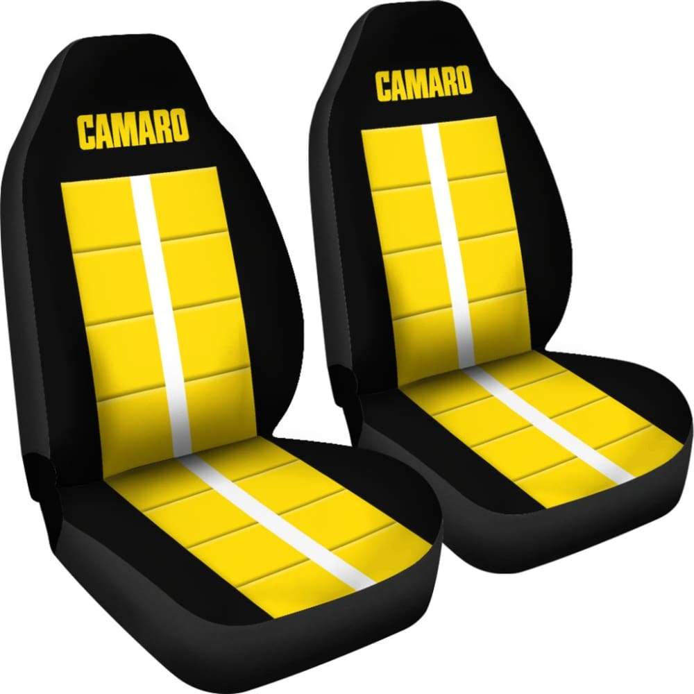 Yellow Camaro Letters Amazing Decoration Car Seat Covers 210807 - YourCarButBetter