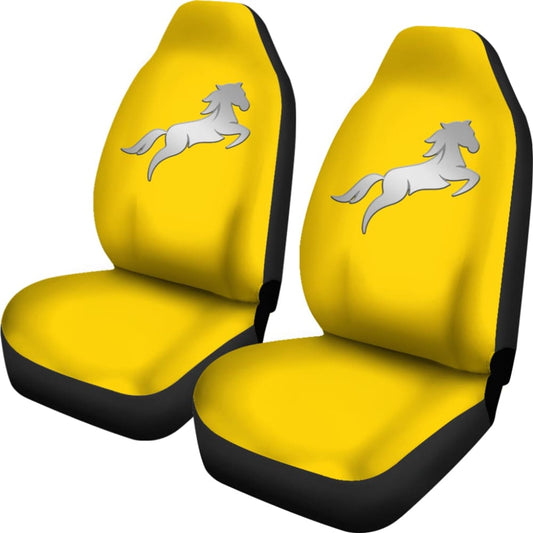 Yellow Mustang Horse Silhouette Car Seat Covers Custom 1 210701 - YourCarButBetter