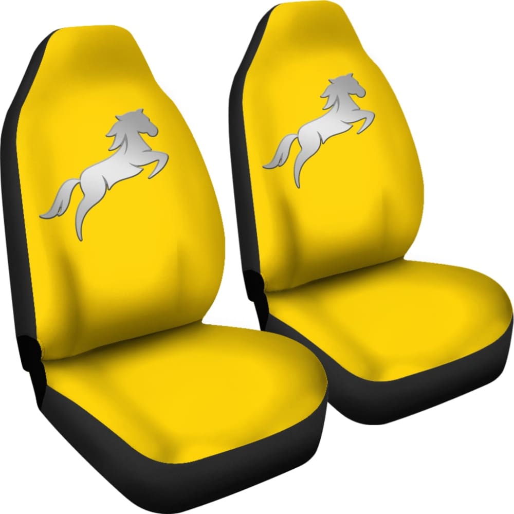 Yellow Mustang Horse Silhouette Car Seat Covers Custom 1 210701 - YourCarButBetter