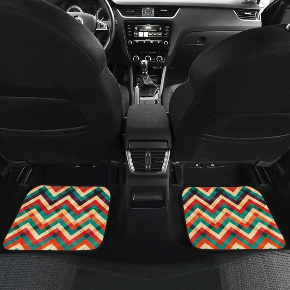 Zigzag Chevron Colorful Pattern Front And Back Car Mats 110728 - YourCarButBetter