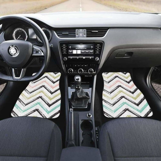 Zigzag Chevron Paint Pattern Front And Back Car Mats 110728 - YourCarButBetter