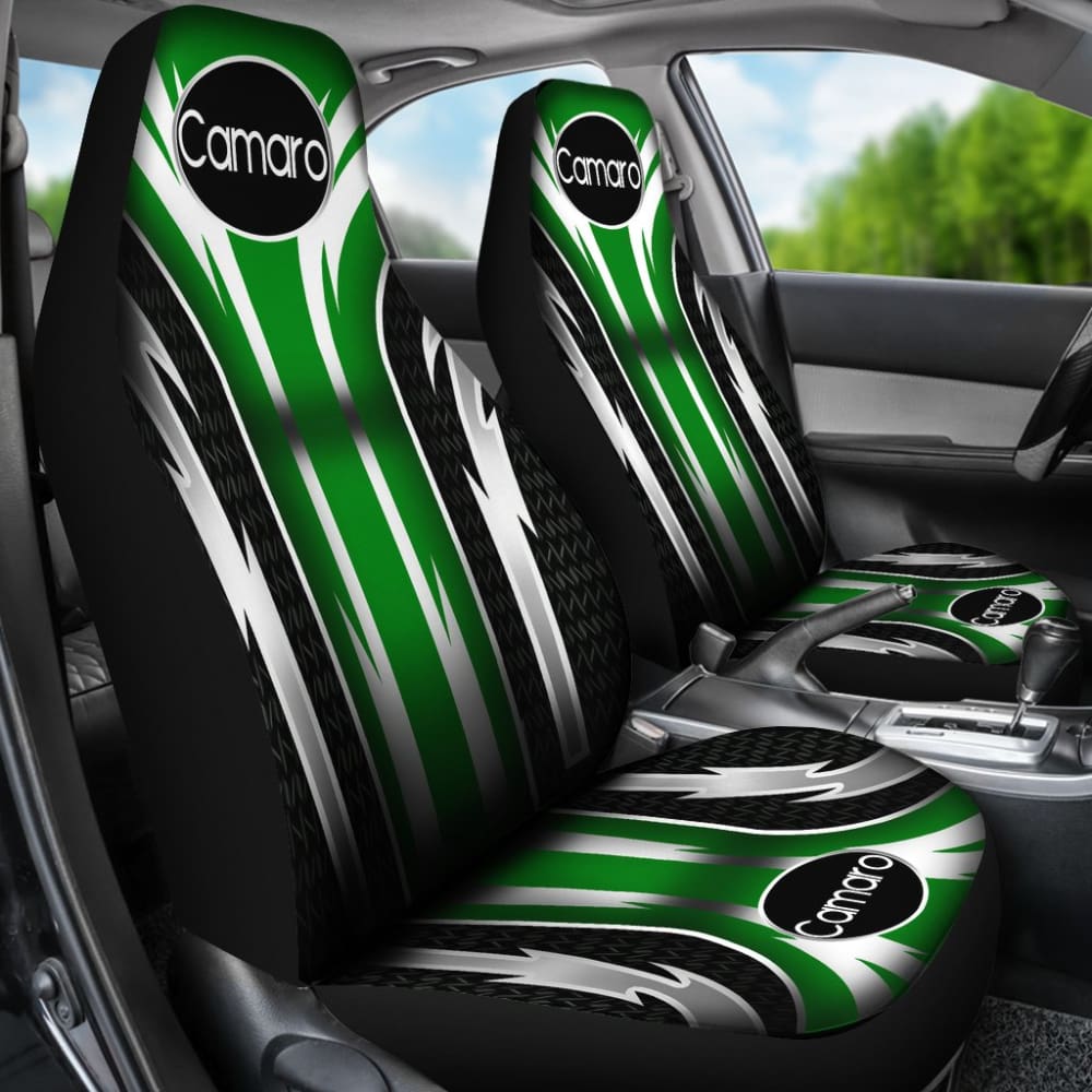 2 Front Camaro Seat Covers Green 144627 - YourCarButBetter