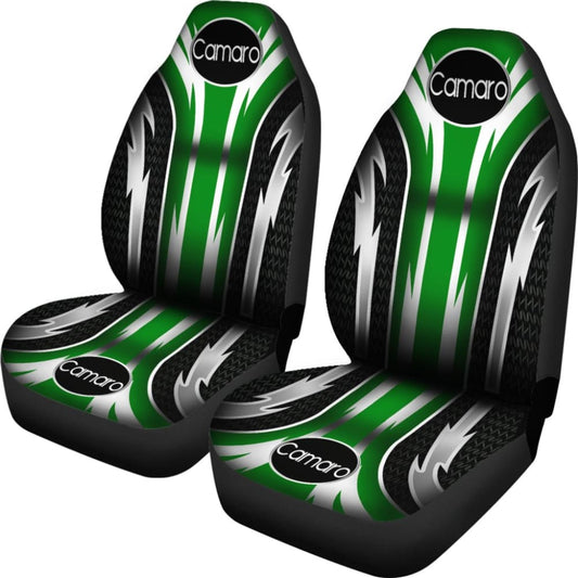 2 Front Camaro Seat Covers Green 144627 - YourCarButBetter