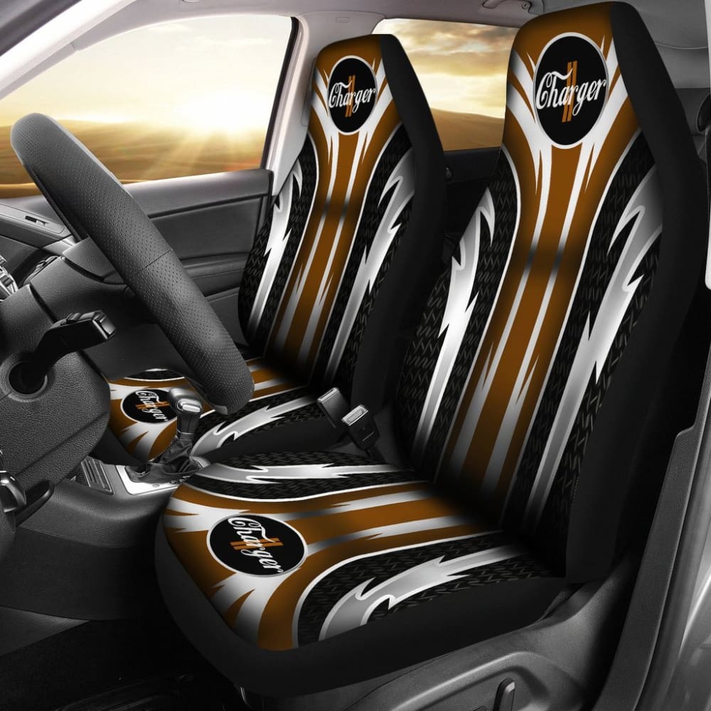 2 Front Dodge Charger Seat Covers Brown 094209 - YourCarButBetter