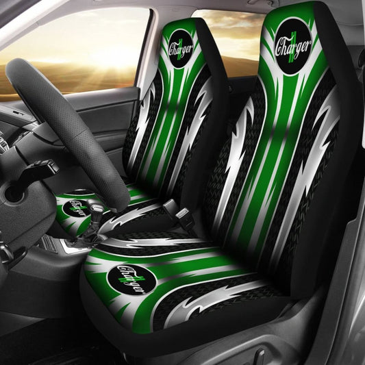 2 Front Dodge Charger Seat Covers Green 094209 - YourCarButBetter