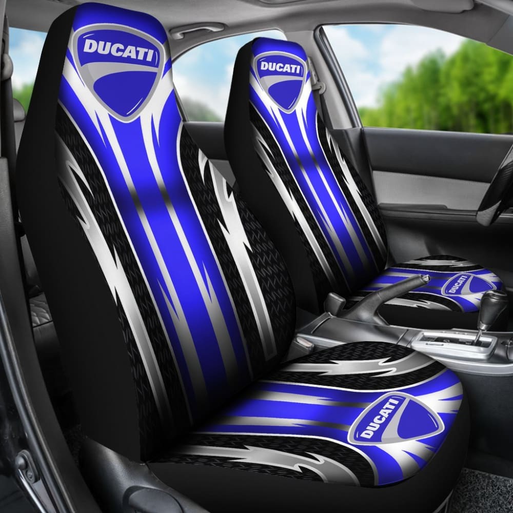 2 Front Ducati Seat Covers Blue 144627 - YourCarButBetter