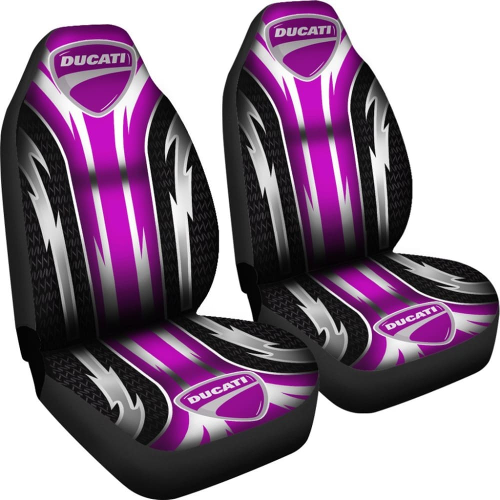 2 Front Ducati Seat Covers Pink 144627 - YourCarButBetter