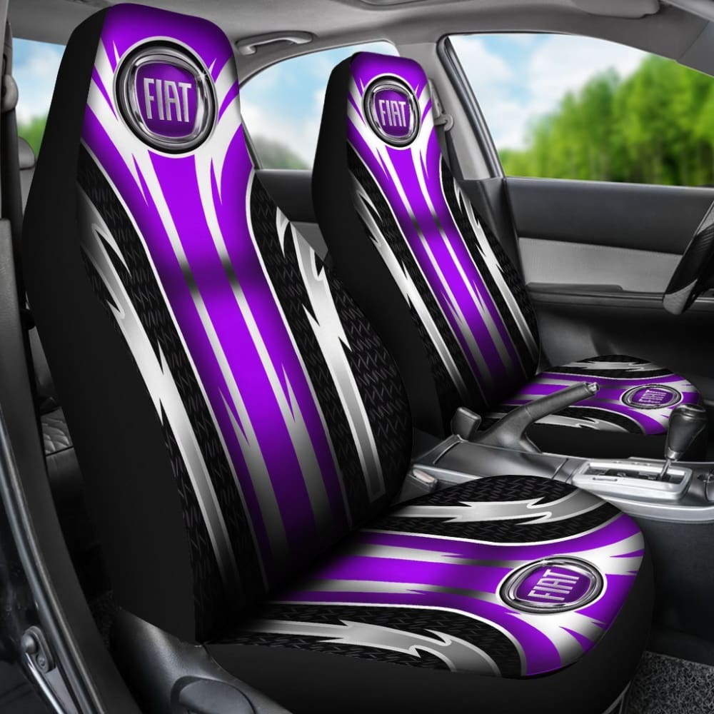 2 Front Fiat Seat Covers Purple 144627 - YourCarButBetter