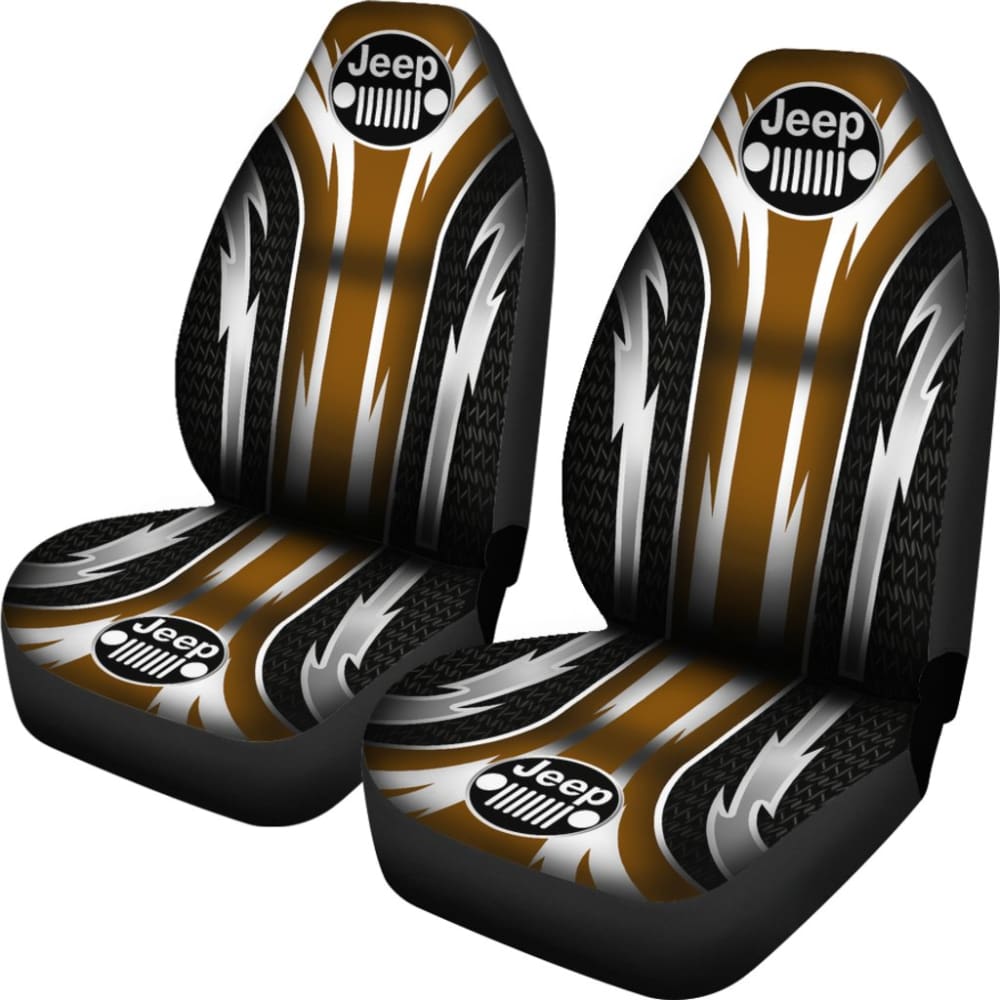 2 Front Jeep Seat Covers Brown 144627 - YourCarButBetter
