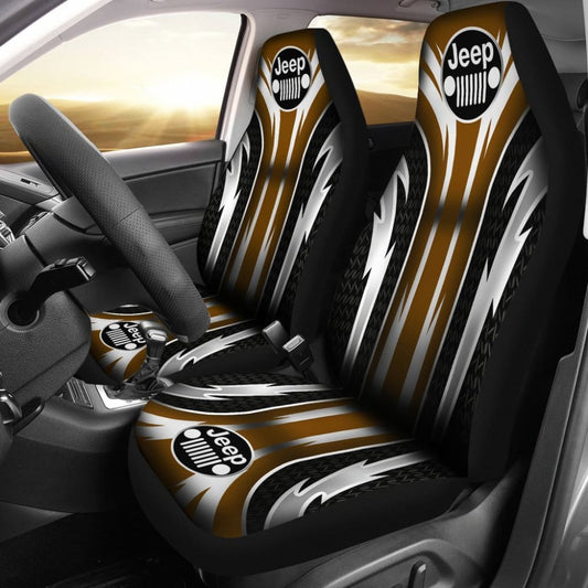 2 Front Jeep Seat Covers Brown 144627 - YourCarButBetter
