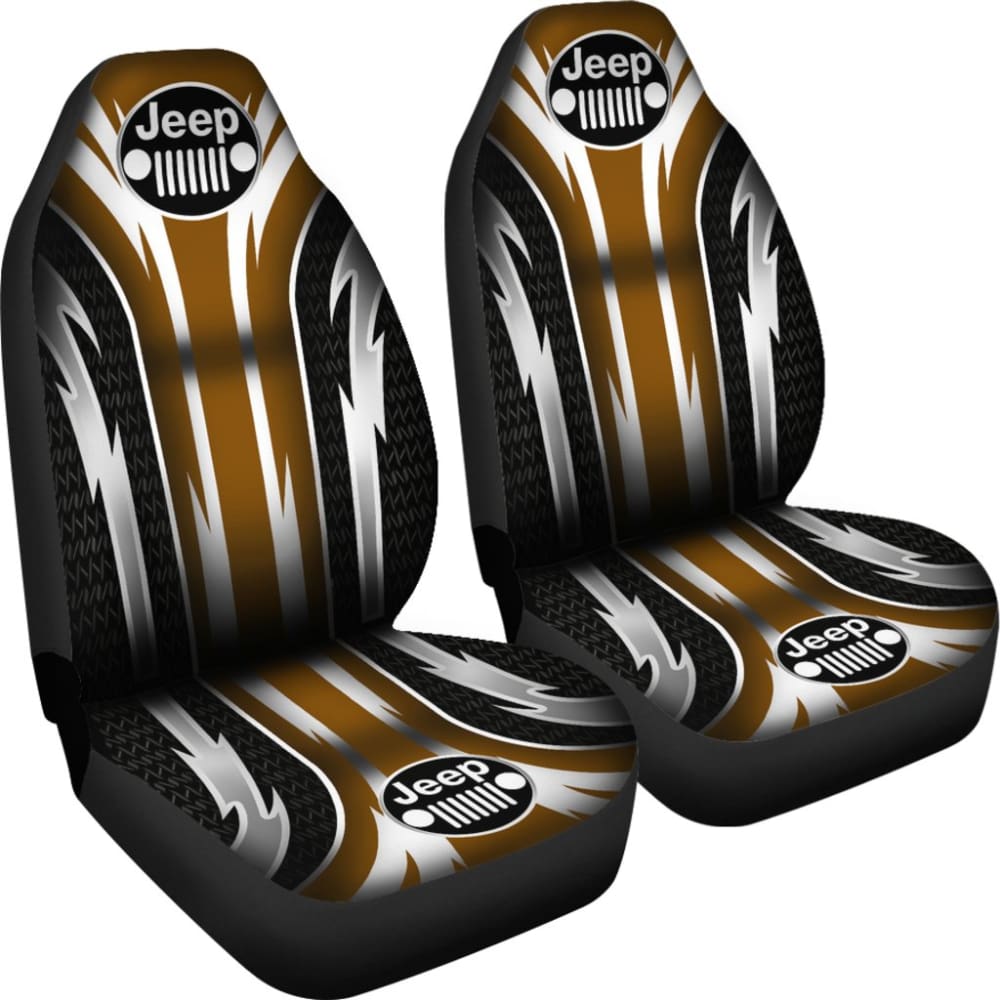 2 Front Jeep Seat Covers Brown 144627 - YourCarButBetter